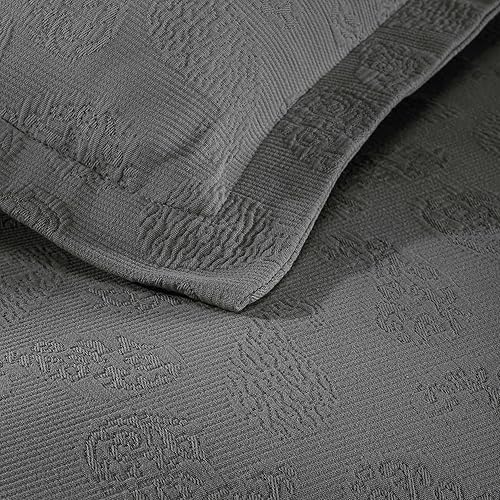 Miniatura 7 de Superior colcha de una plaza de jacquard y matelasse 100 % algodón de alta calidad, turquesa, individual, gris, gemelo