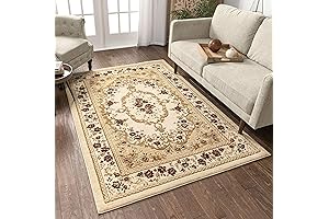 Well Woven Floral All Over French Aubusson Style Value Ivory Area Rug