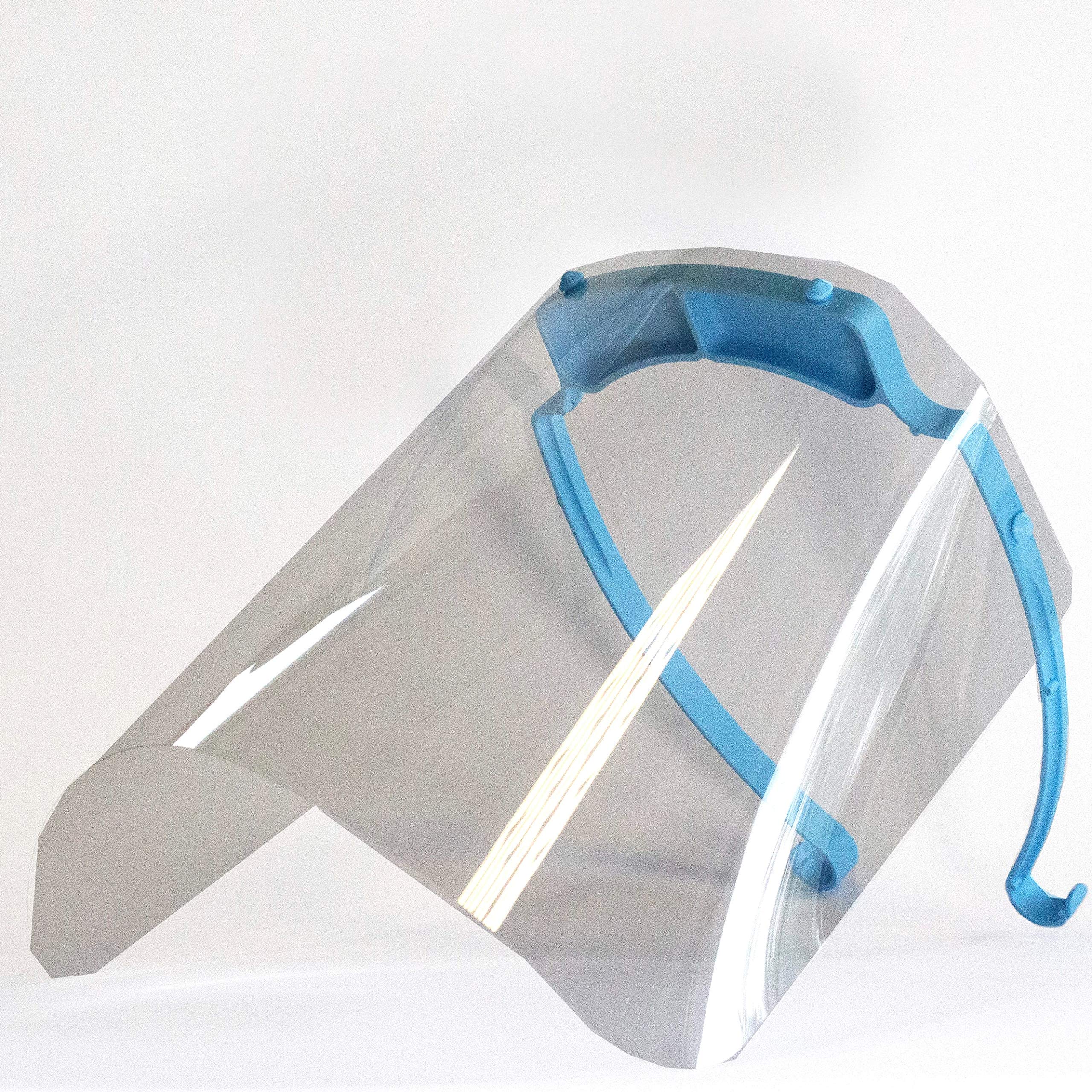 PPECollective Reusable Transparent Face Shields - 10 Pack | Infection Control | Made in the UK | CE Certified | Designed For Glasses Wearers | Easy to Clean |