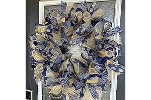 XL Dark Navy Blue and Gold Hanukkah or Christmas Fire Mantel Decor