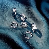 Vista 7 de UNICRAFTALE Anillo de acero inoxidable con núcleo en blanco, ajuste de anillo de dedo en blanco para incrustaciones, anillo de dedo ranurado, anillo