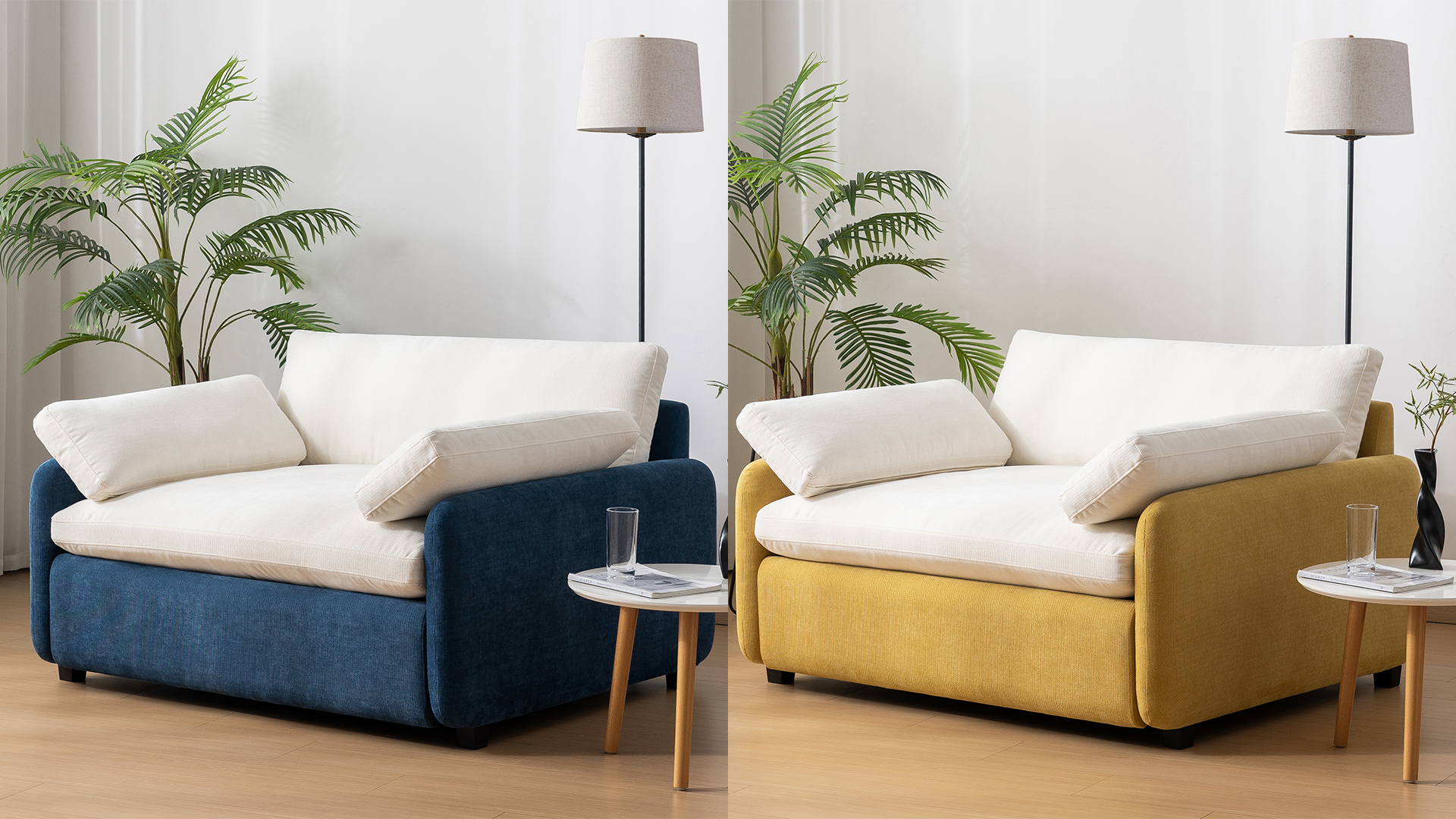 Sillón Chenille Plegable Azul miniatura 7