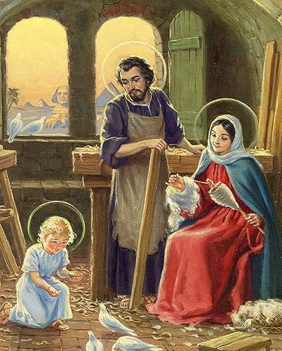 Cuadro de impresión católica - Oración a la Sagrada Familia N - 8" x 10" listo para ser enmarcado