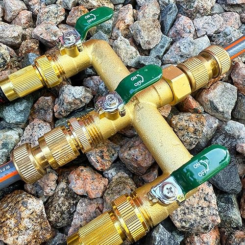 Miniatura 6 de EBH Divisor de manguera de jardín, colector de manguera de latón resistente de 3 vías de alto flujo con asas largas, adaptador de grifo de flujo