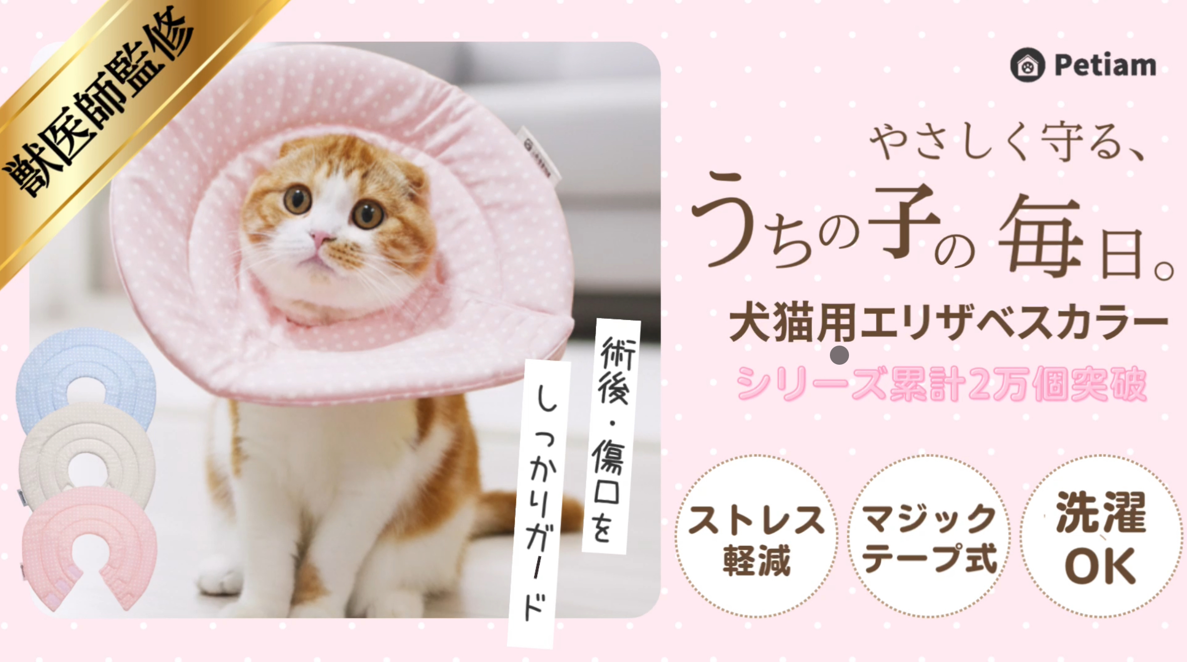 Amazon | (獣医師監修) Petiam エリザベスカラー 猫 犬 ソフト 軽量 傷