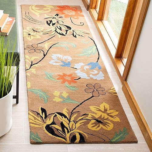 SAFAVIEH Soho Collection SOH736A - Alfombra de pasillo hecha a mano de lana y viscosa de 2 pies 6 pulgadas x 8 pies, marrónmulticolor