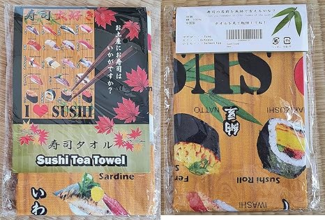 Amazon 寿司 ティー タオル 英語が覚えられるデザイン 外国人のお土産に 外国人 への日本の お土産 に大変喜ばれています 留学 ホームステイ オーストラリア ニュージーランド カナダ アメリカ ハワイ イングランド グアム フィリピン 英語 英会話 英会話教材 Eigo
