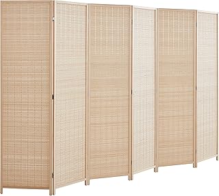 Room Divider Privacy Screen 16" Room Dividers and Folding Privacy Screens 6 Panel Room Divider Wall 5.6FT Tall Bamboo Room...