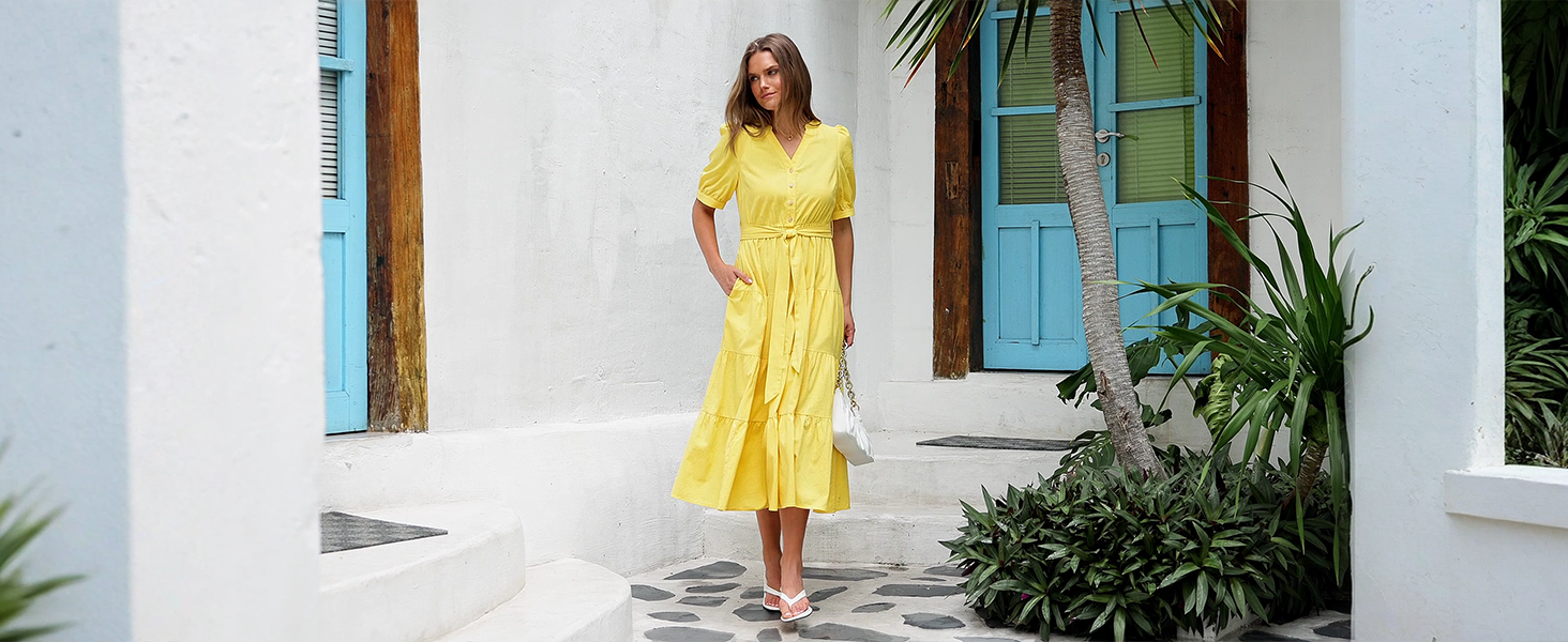 PRETTYGARDEN Summer Dresses for Women 2026 Elegant Classy Short