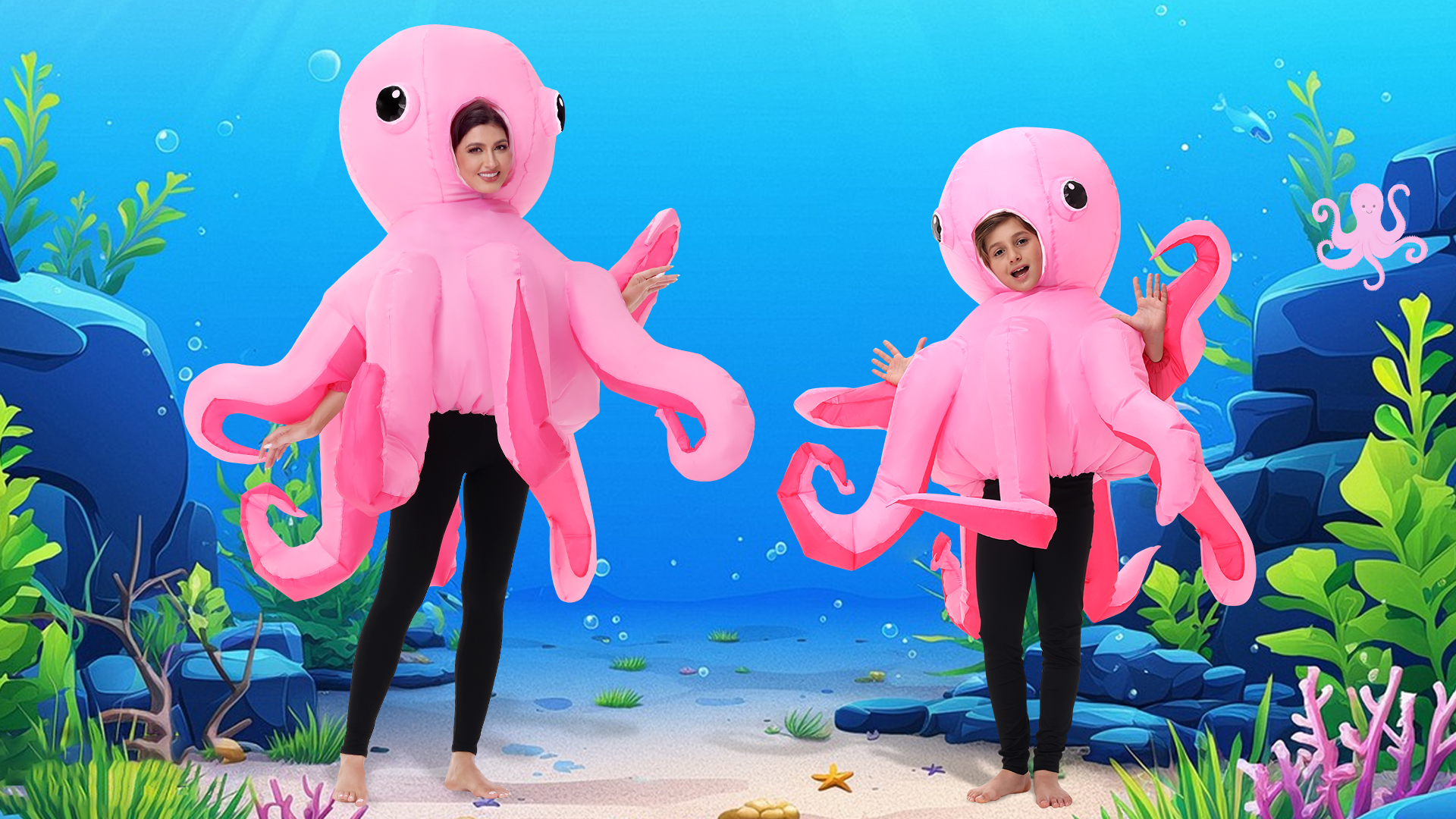 Disfraz Inflable Pulpo Spinosaurus para Niños miniatura 7