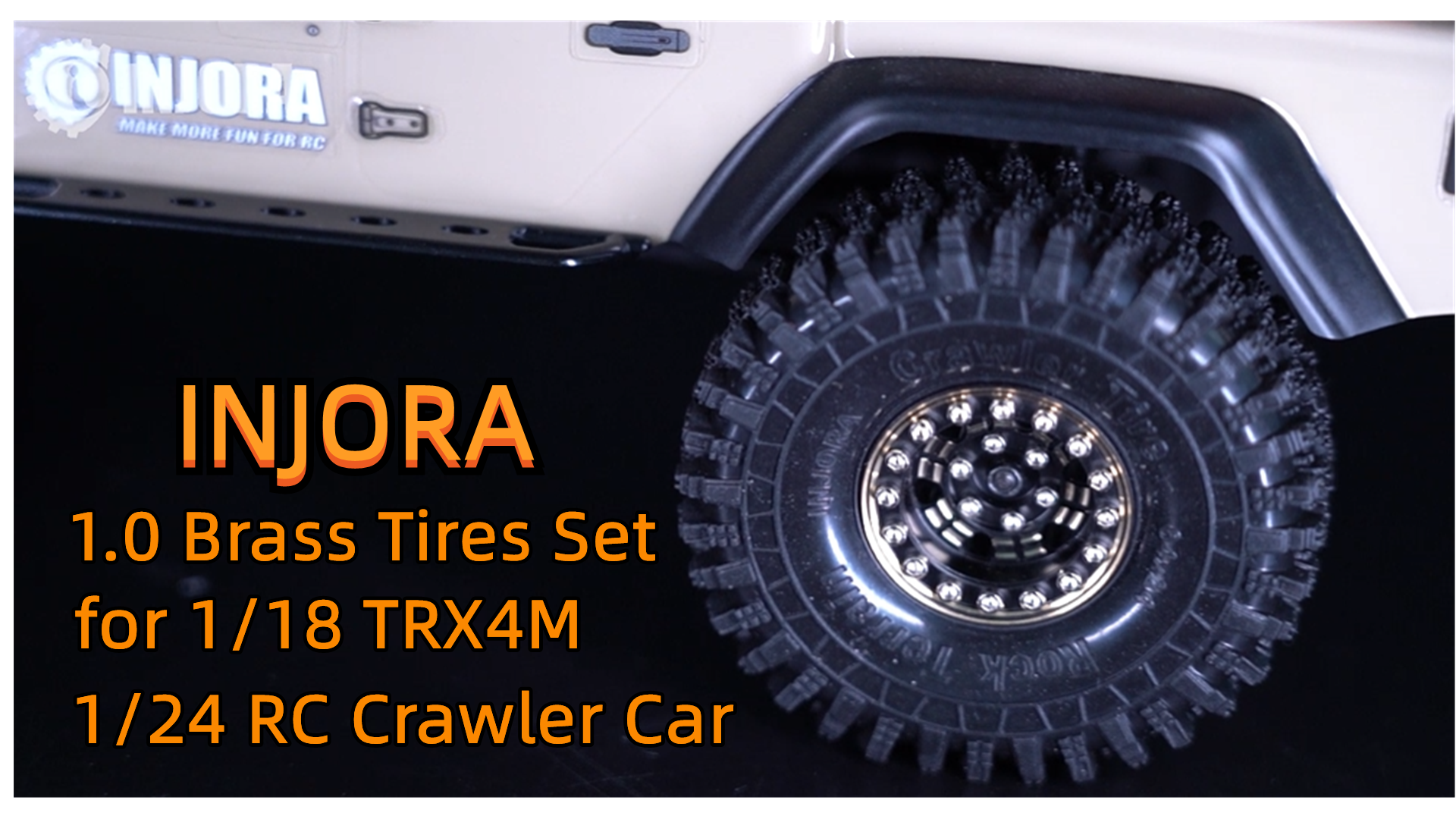 INJORA 1.0 Plus Brass Beadlock Rims 6-Spoke Wheels for TRX4M SCX24 FCX24 1/24 1/18 RC Crawler, 42g/Piece (Gray