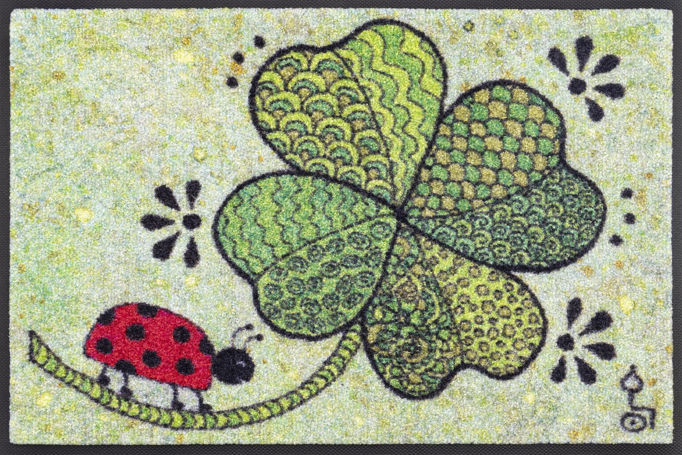 Wash+Dry Tapis de Sol, Glück Auf 40x60cm, intérieur et extérieur, Lavable