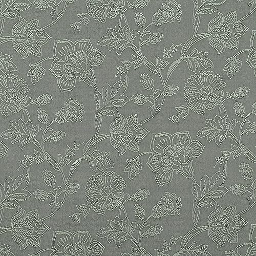 Miniatura 7 de Sun Zero Brookhaven - Juego de 2 paneles de cortinas plisadas bordadas con aspecto floral 100 % opaco, con pestaña trasera, 50 x 84 pulgadas, verde