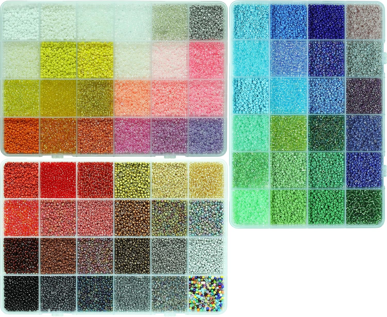 LEECOON 45000+pcs Size 12/0 Small Glass Seed Beads for