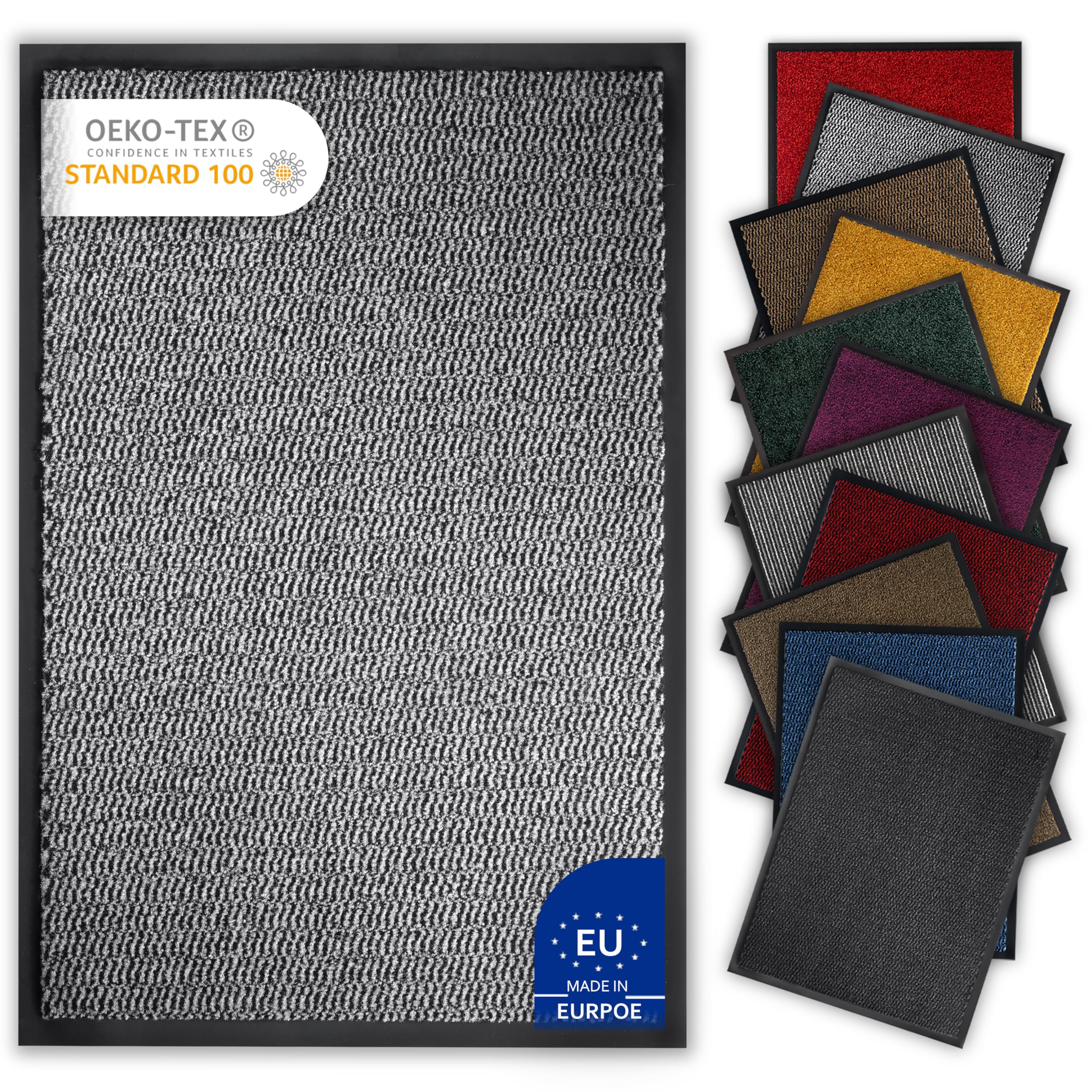 Bodenständig Pulito: lo zerbino definitivo per interni – parte superiore in tessuto assorbente (S-XXL), perfetto come zerbino 90 x 150 per interni ed esterni coperti. Zerbino grande XXL