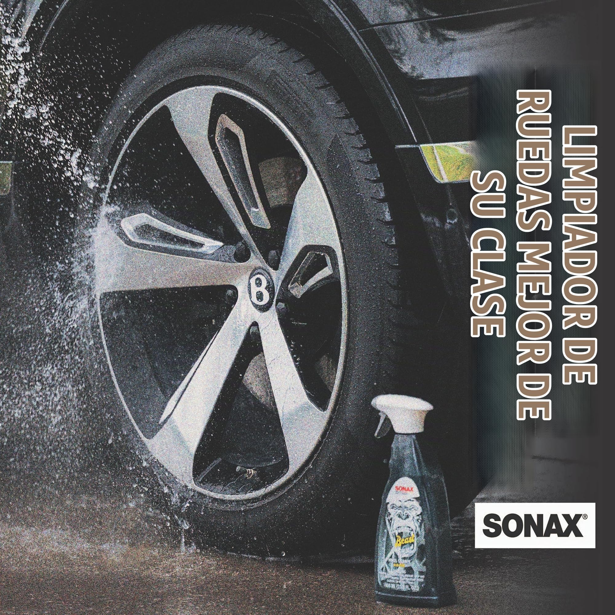 SONAX FelgenBeast 433300 Felgenreiniger 1l | Limpiador de llantas para todas las llantas pulidas, cromadas y mate y de aleación ligera