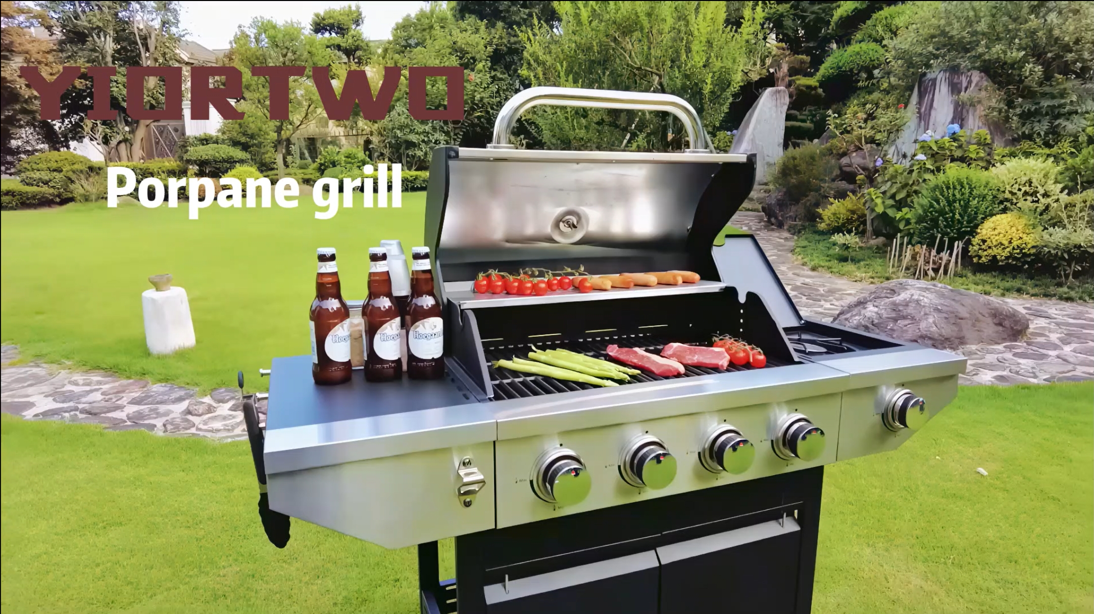 Amazon.com: YIORTWO 4 Burner Propane Gas Grill with Side