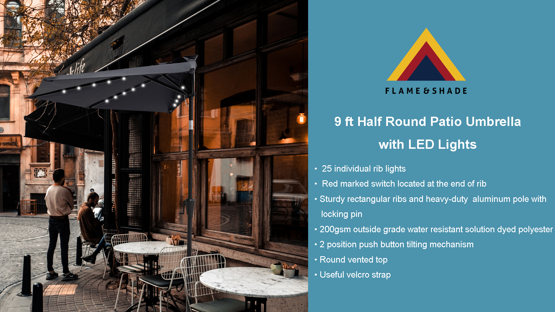 9x15 patio umbrella Patio Festival 9 x 15 ft. Steel Market Patio Umbrella in Blue PF18259
