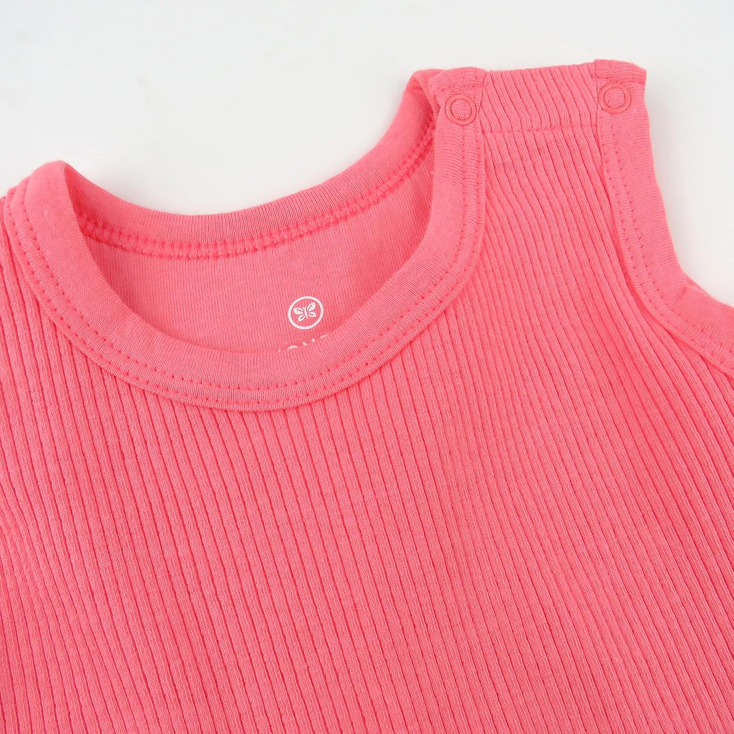 HonestBaby baby-girls Rib Romper, Flutter Sleeve Tee & Headband Set,Organic Cotton