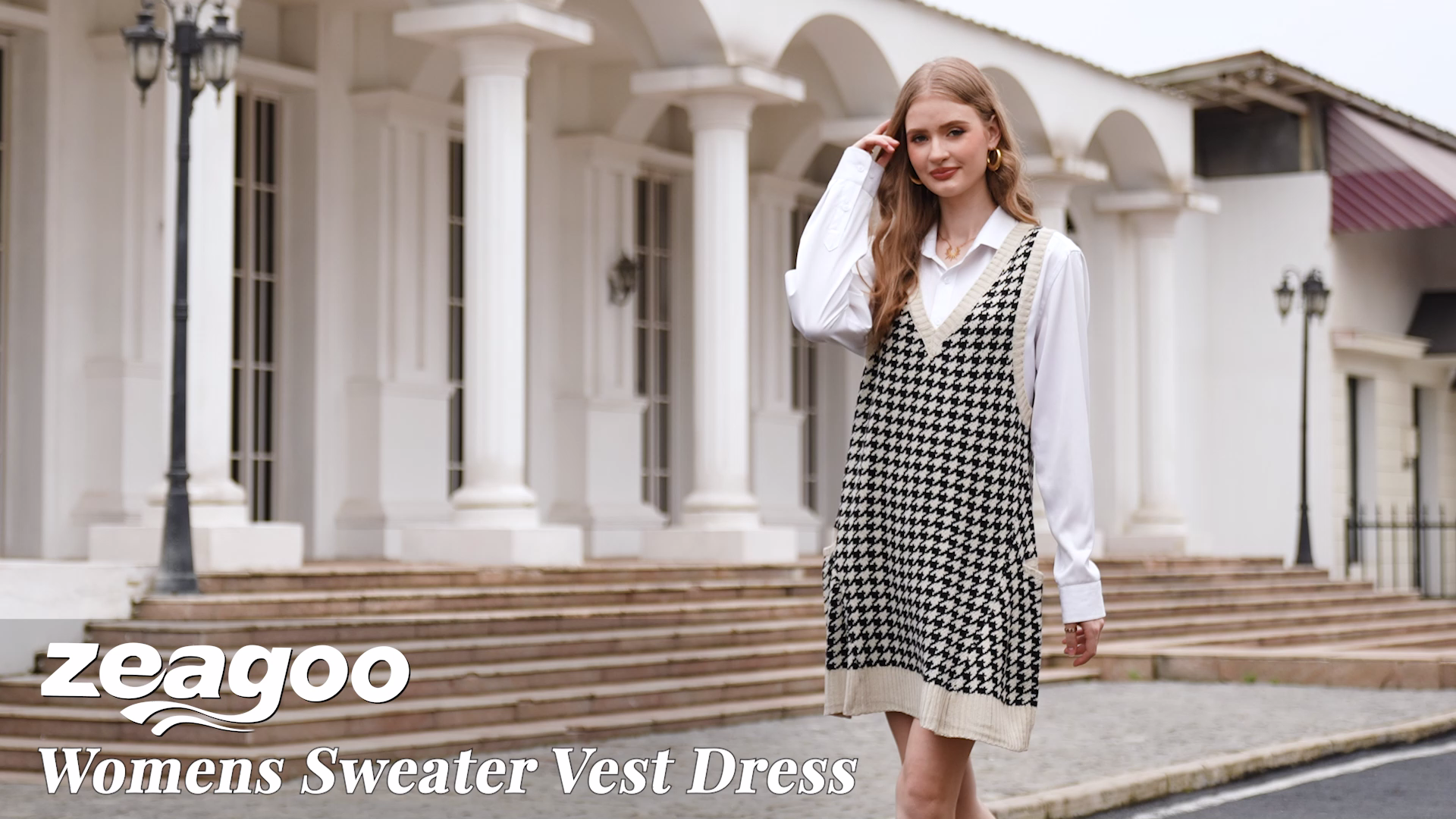 chinese dress ladies Zeagoo Women's Sleeveless Sweater Vest Dress with Pockets