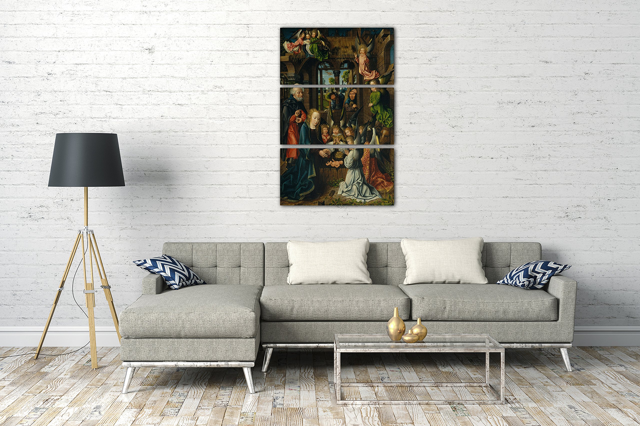Printed Paintings Impresión sobre Lienzo 3 Partes(80x120cm): Taller del Maestro de Frankfurt - La