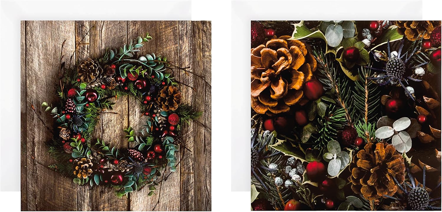 Festive Foliage Boxed Charity Christmas Cards from Hallmark 10 Cards in 2