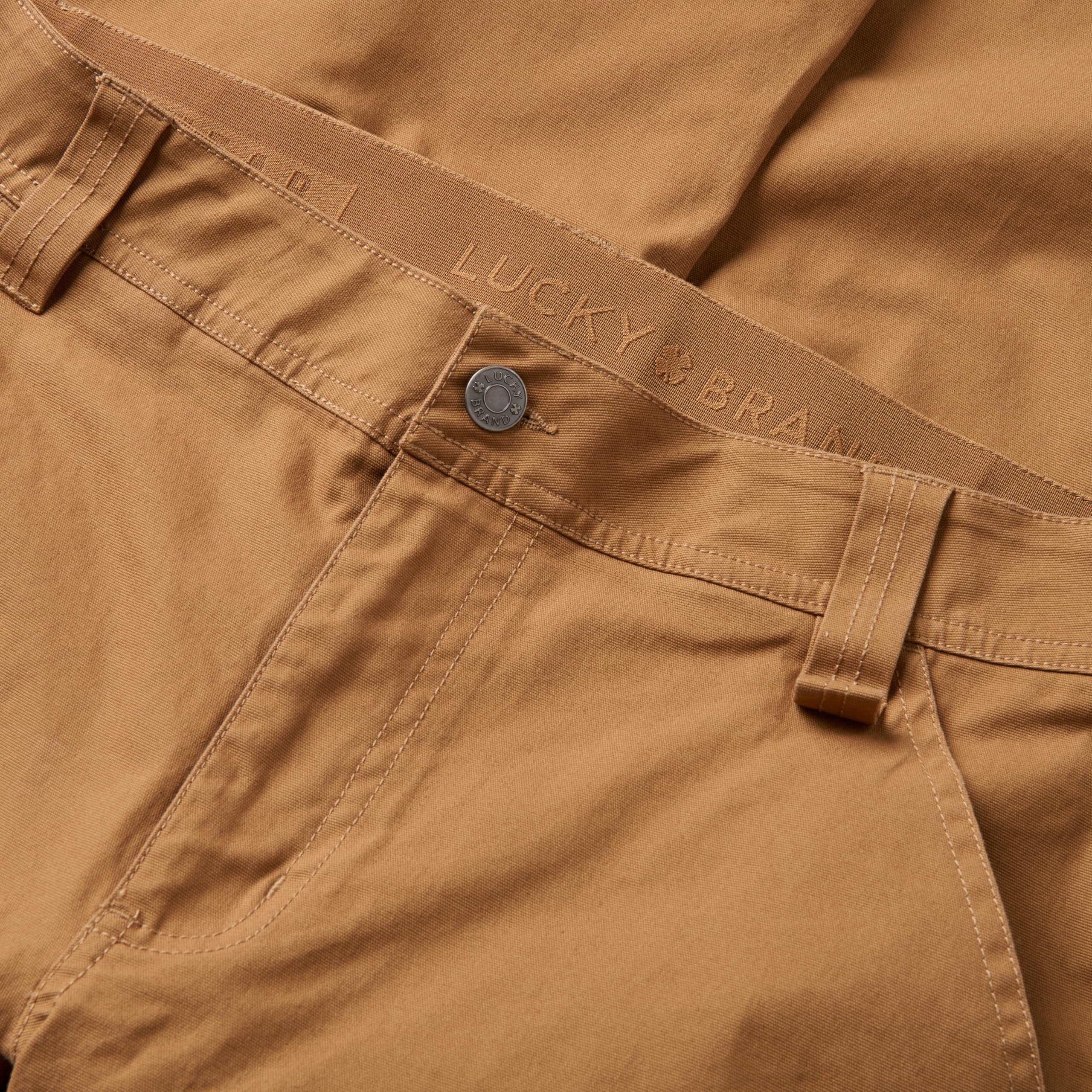Lucky Brand Herren-Arbeitshose mit doppeltem Knie, Segeltuch mit Komfortbund