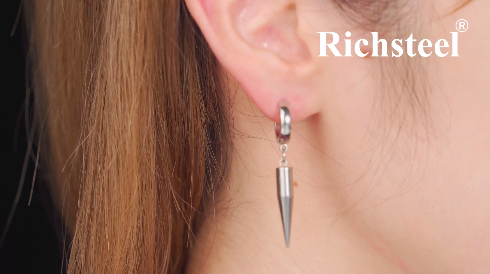 Amazon | Richsteel リングピアス メンズ コーン トゲ 揺れる