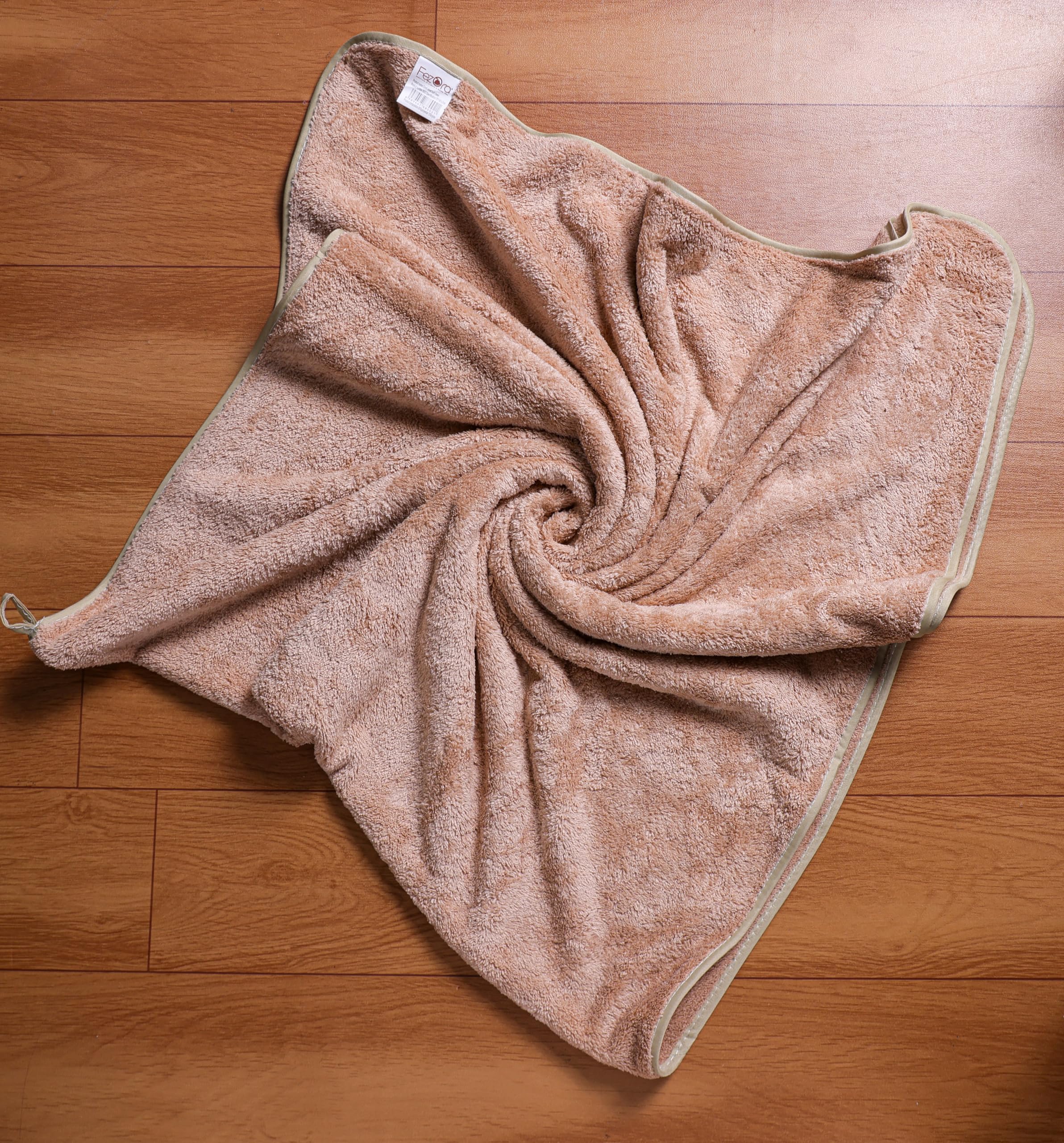 Fezora Toallas de baño de microfibra de 500 g/m² | (70 x 140) felpa extrasuave y secado rápido altamente absorbente con toallas de baño grandes - 1 unidad (beige)