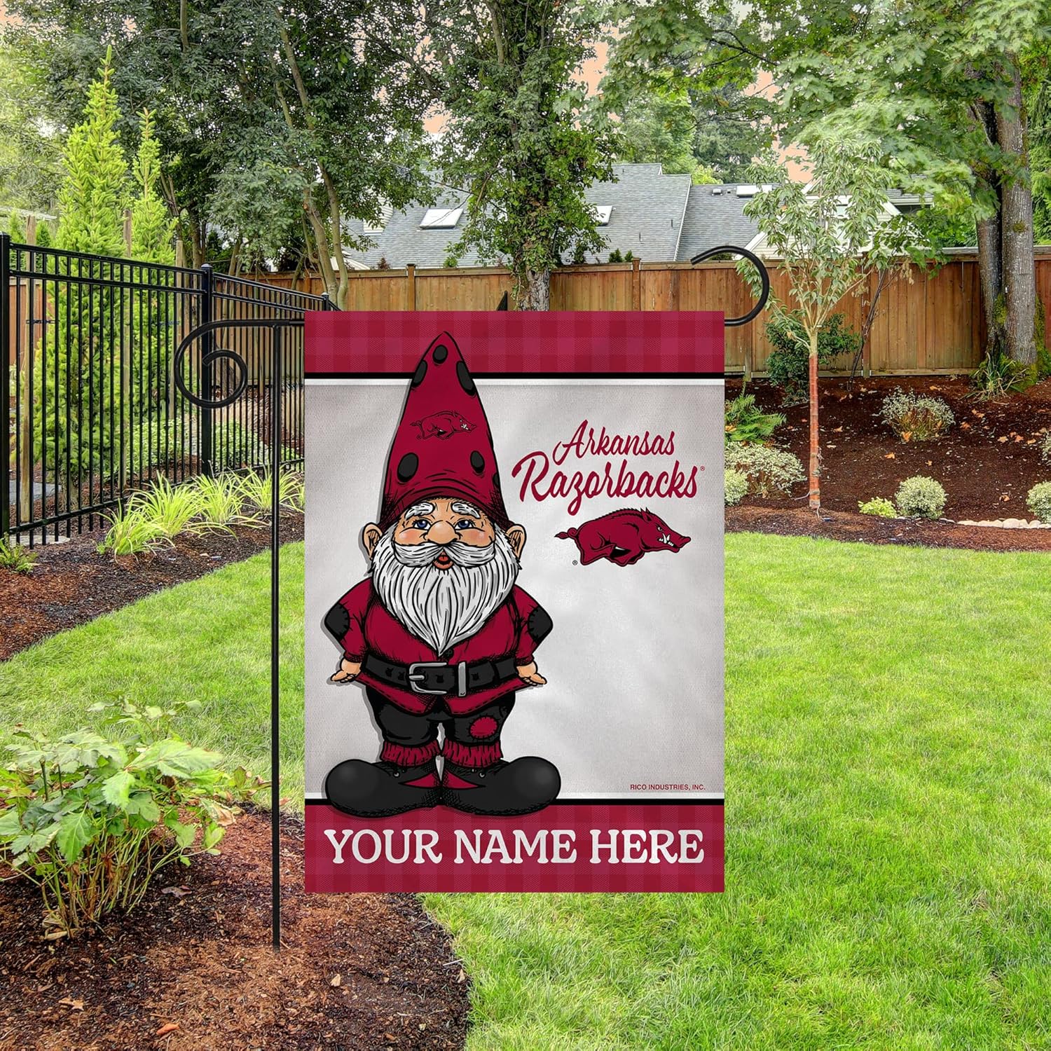 Rico Industries NCAA Gnome Spring Personalized Garden Flag
