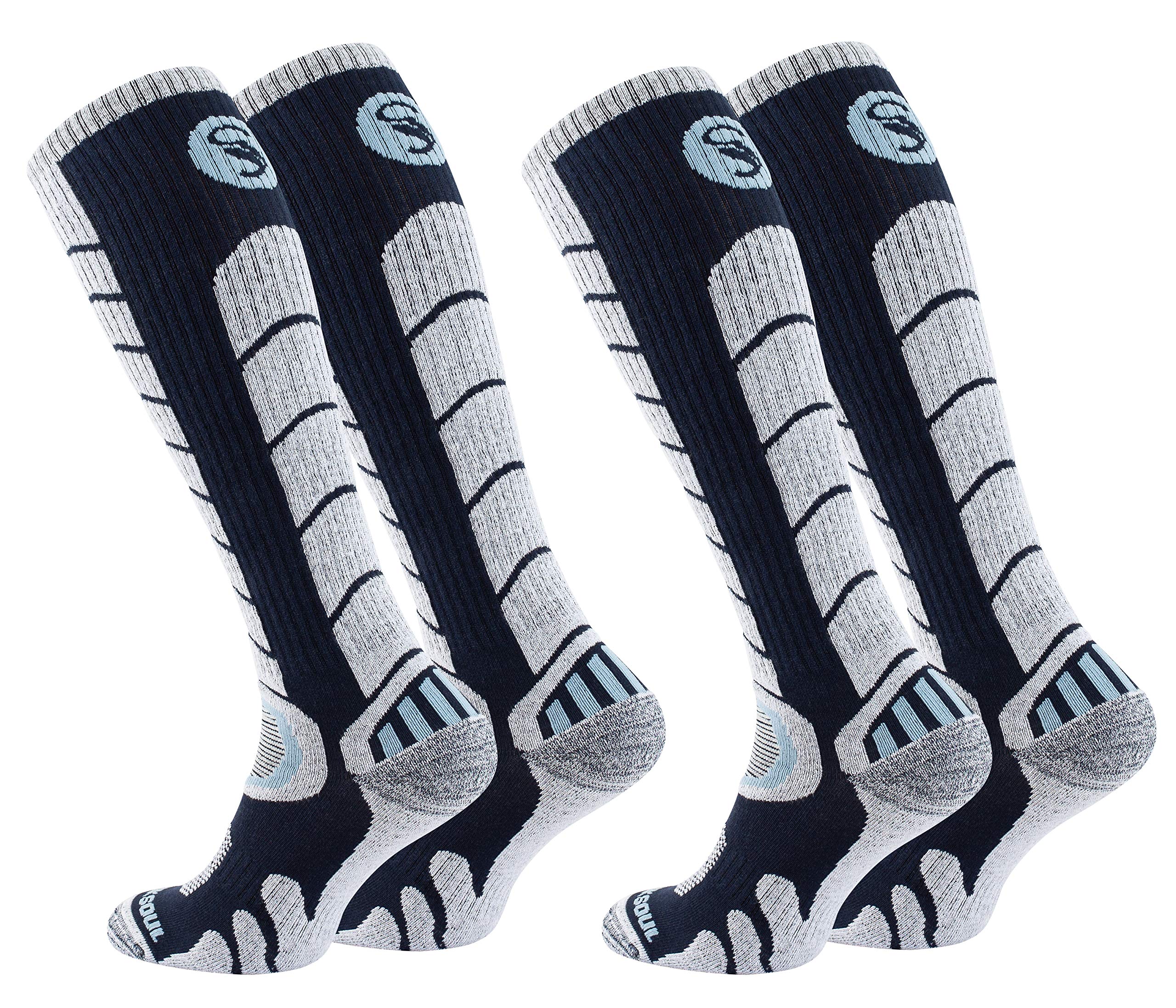 STARK SOUL 2 paires de chaussettes de ski et snowboard avec rembourrage spécial pour homme et femme