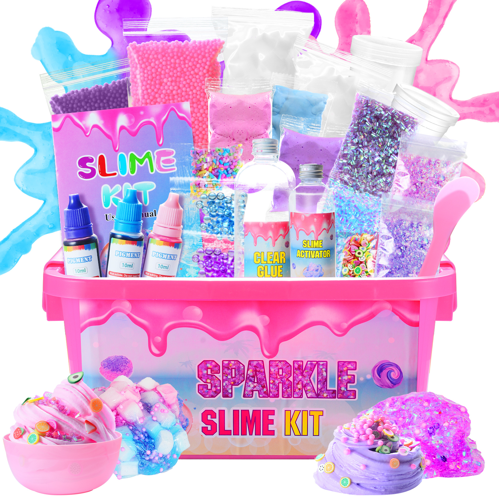 Amazon.com: inksbui Confetti Slime Kit, Sparkling, Glimmer