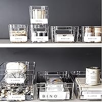 Vista 8 de BINO Contenedores de almacenamiento apilables, extra grandes - paquete de 4 de The Stacker Collection Contenedores de almacenamiento de plástico