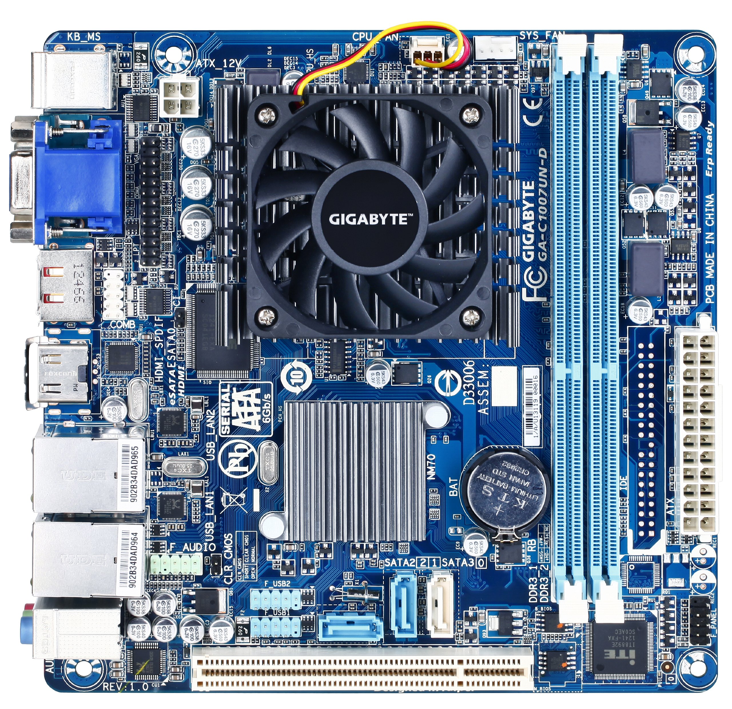 美品GIGABYTE GA-C1007UN-D Mini-ITXマザーボード GIGABYTE GA-C1007UN-D Mini-ITXマザーボード