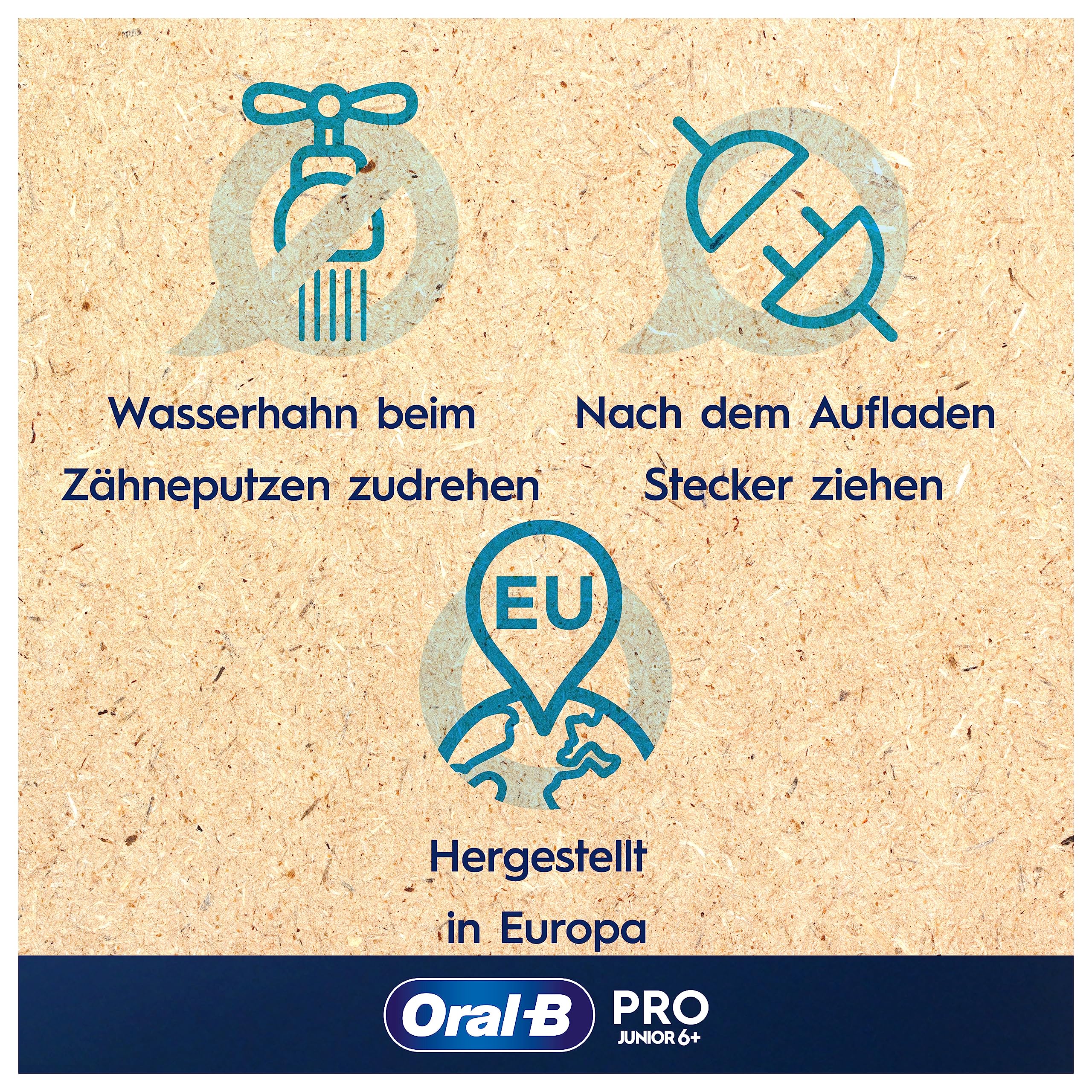 Oral-B Pro Junior Elektrische Zahnbürste für Kinder, Lila | Inkl. 1 Aufsteckbürste, Kinderzahnbürste Elektrisch ab 6 Jahren, 3 Putzmodi für Zahnpflege, Weiche Borsten