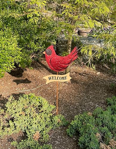 Miniatura 2 de Worth Imports Estaca cardenal de metal de 37 pulgadas, rojo, amarillo, negro