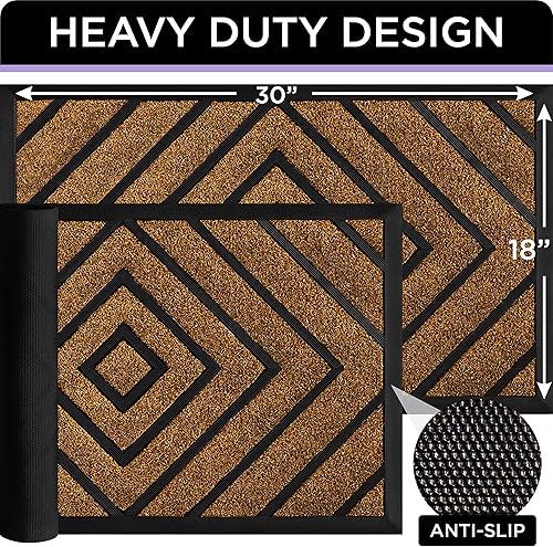 Miniatura 3 de ubdyo Paquete de 2 tapetes extra duraderos para puerta de entrada al aire libre, tapetes para atrapar la suciedad fangosa, tapetes para exteriores