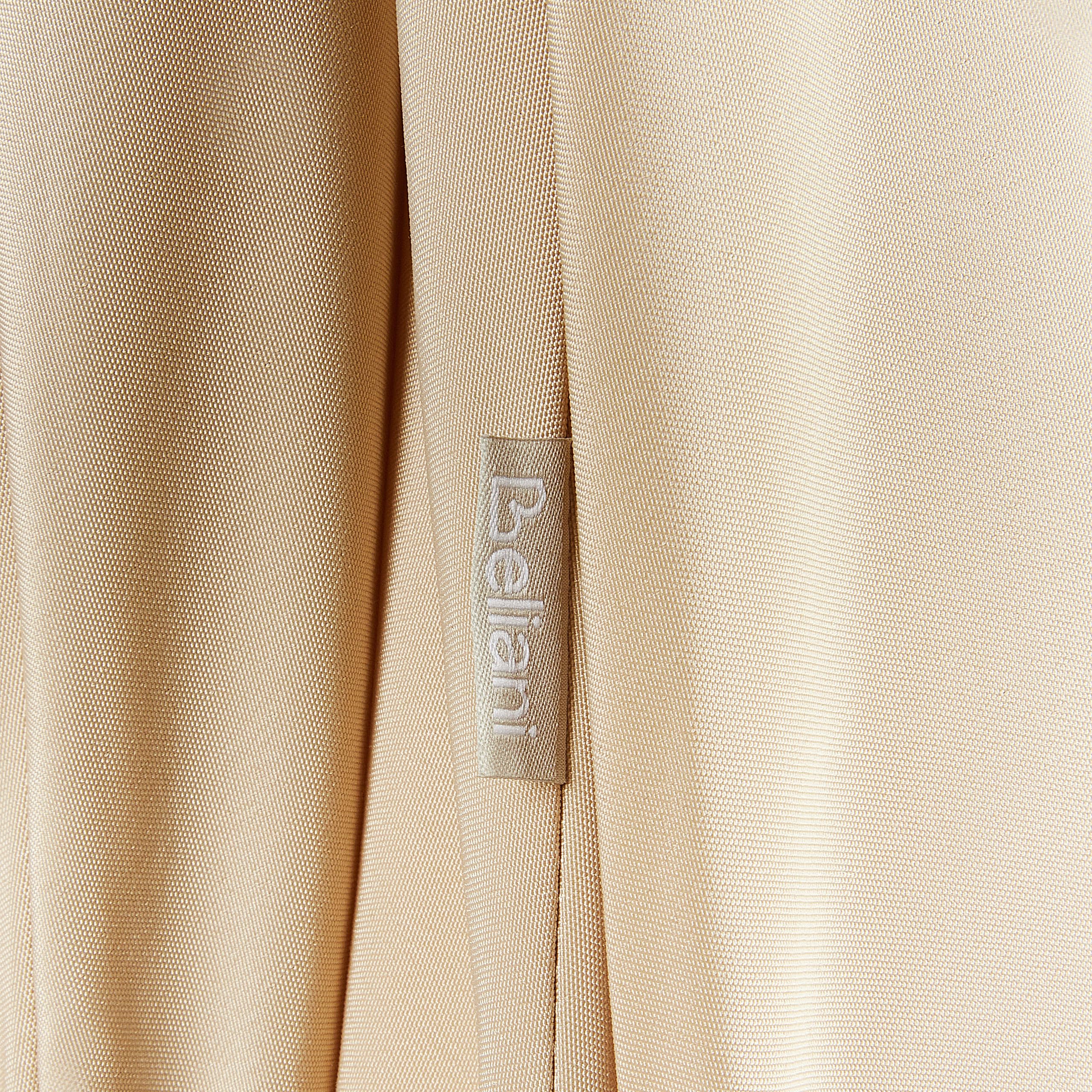 Beliani Elegante ombrellone da giardino ⌀ 245 cm palo in alluminio bianco tessuto poliestere beige