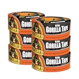 Gorilla Black Duct Tape&comma; 1&period;88" x 12 yd&comma; Black&comma; &lpar;Pack of 6&rpar;