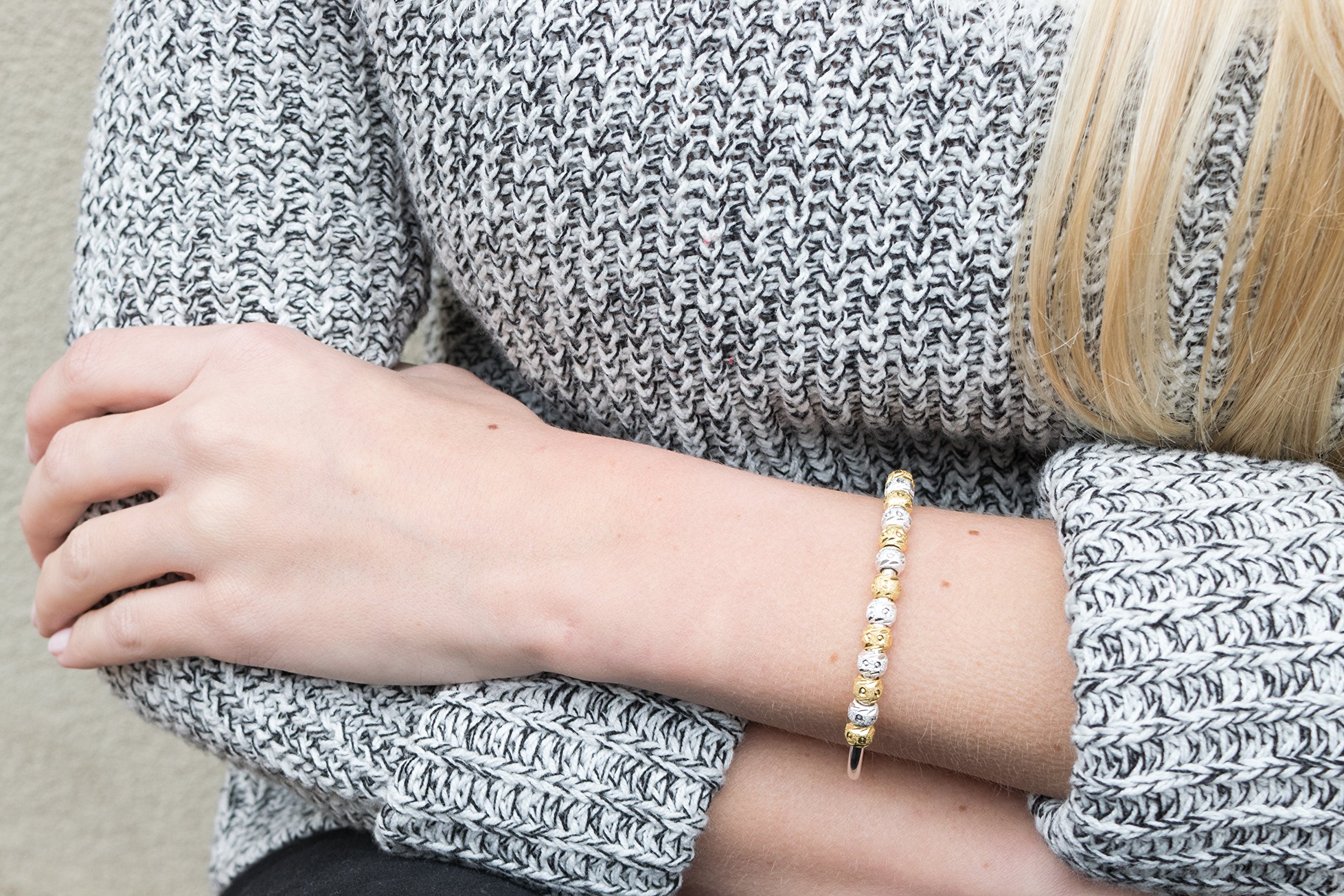Chelsea Charles Golf Goddess - Pulsera con cuentas - AW-CMHJ-GG-LSG, plateado y dorado