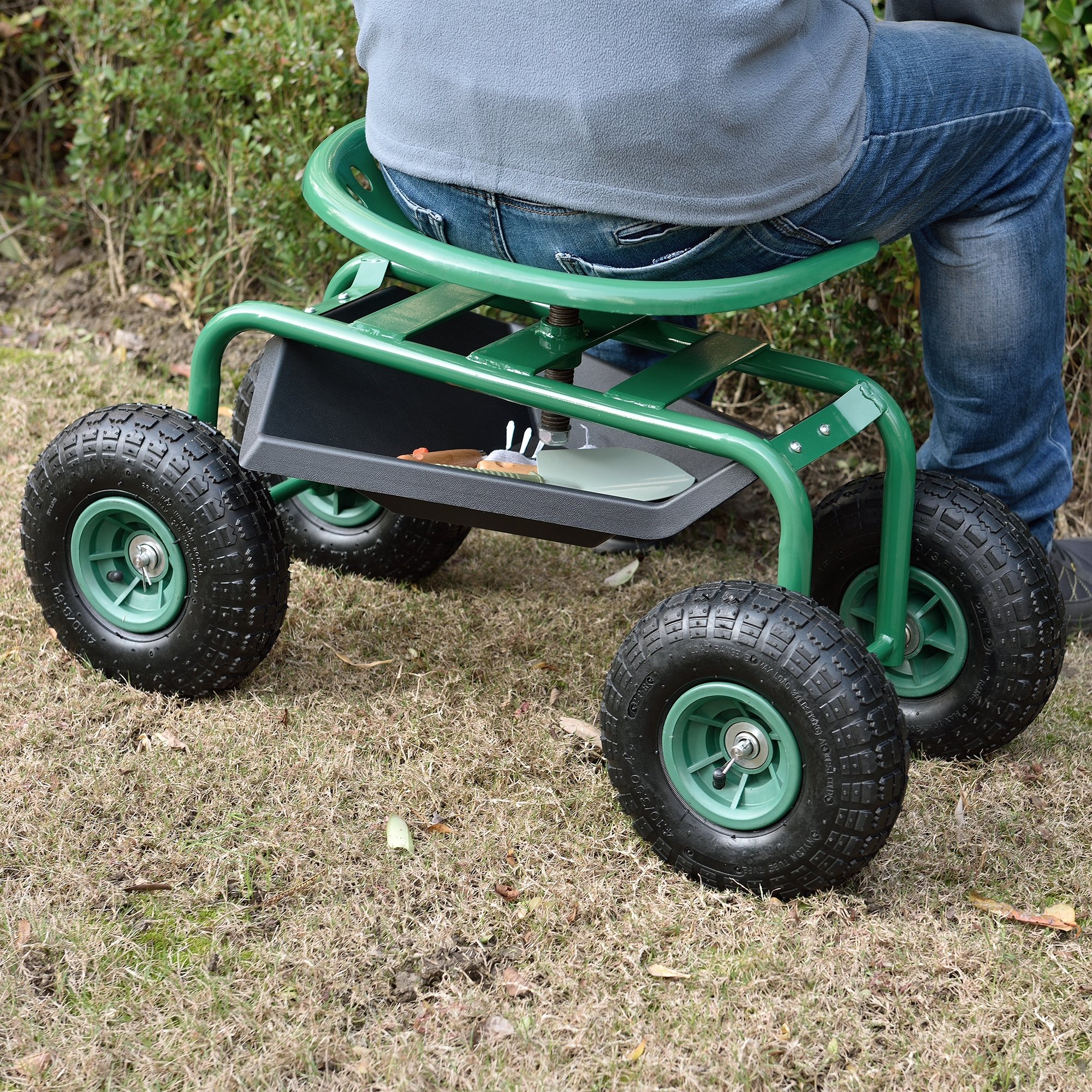 [PRO.Tec] Sedia da Giardino con Ruote - per lavori di Giardinaggio, per piantare Fiori