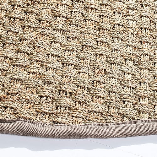 Vista 57 de SAFAVIEH Natural Fiber NF114A - Alfombra de hierba marina, tejido de canasta, con borde, para zonas de alto tráfico, sala de estar, dormitorio, 2