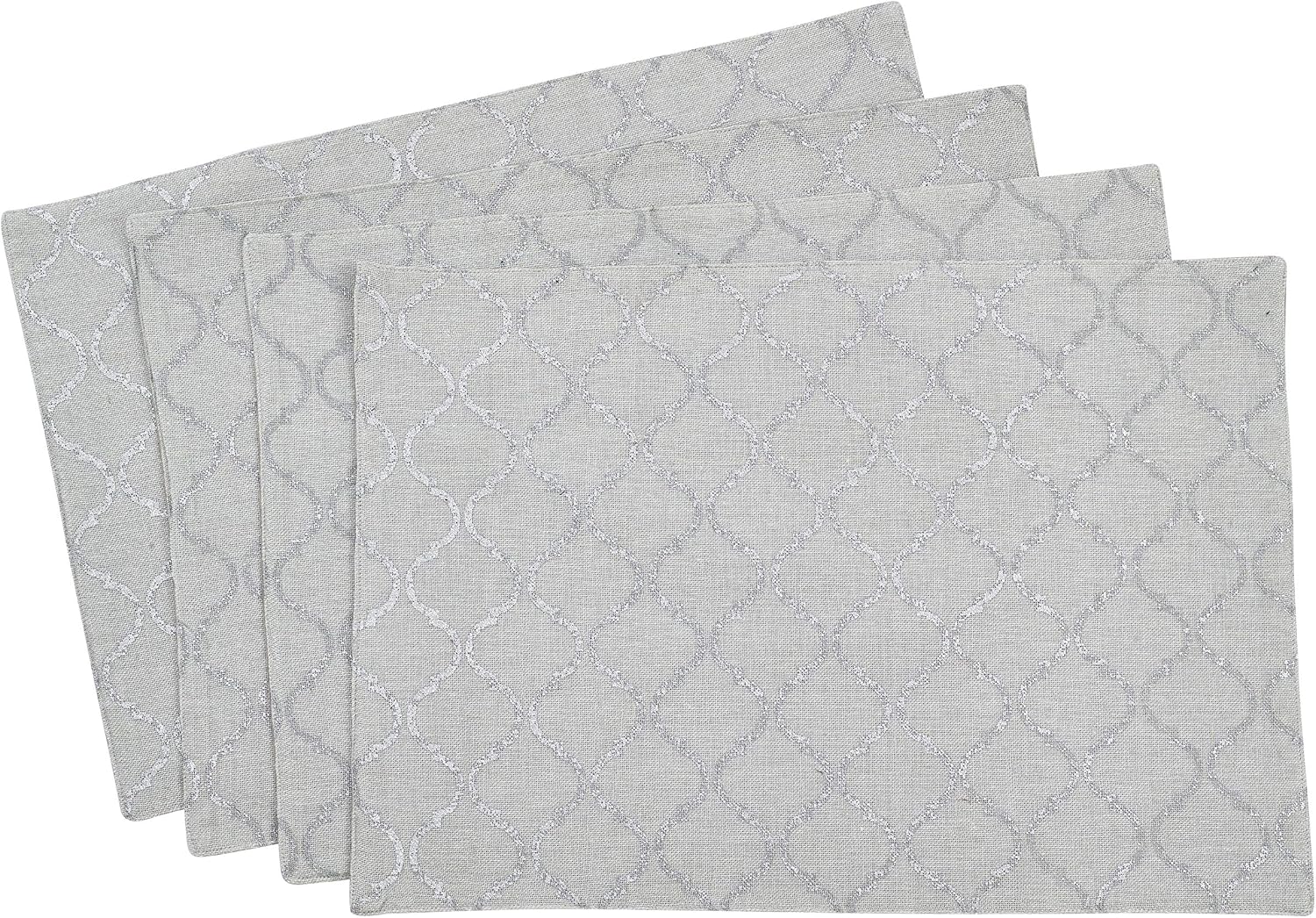 SARO LIFESTYLE Natural Color Printed Design Placemat - 13"x19" Oblong, 4 Ct.