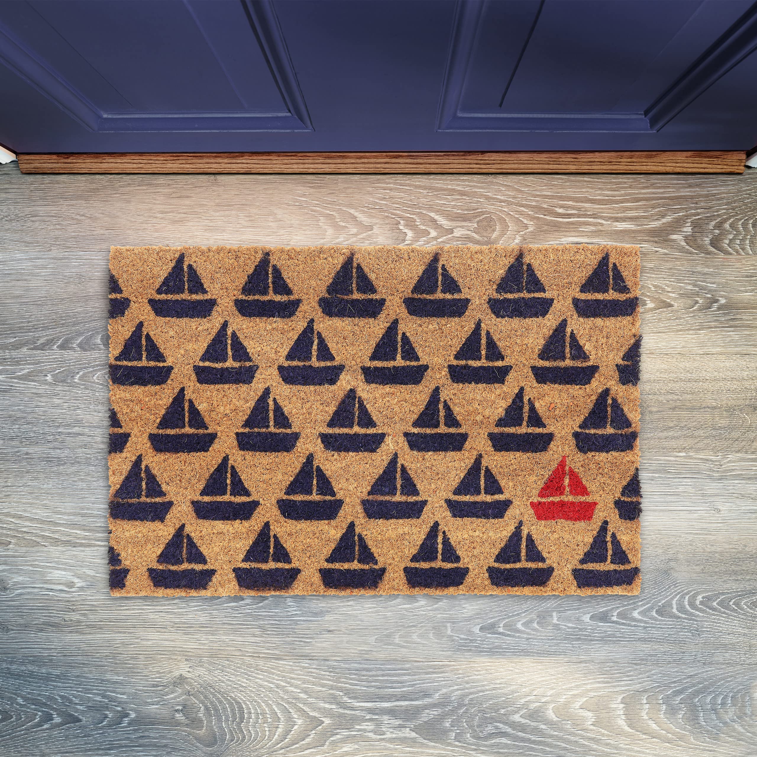 Kokos-Fußmatte Mit Segelschiff – 60x40 Cm, Rutschfest Für Innen & Außen