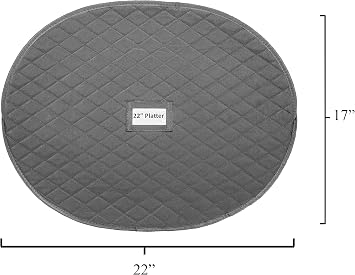 Stack Store Plus More 2 Pack - Large and Medium Platter Storage Cases - 20 x 15 and 22 x 17 - Gray - China Storage Containers for Plates and Serveware