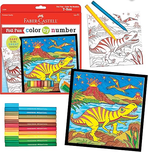 Faber-Castell Color por nĂşmero Foil Fun - T-Rex - Color y pantalla 1 dinosaurio color por tablero de nĂşmeros Faber-Castell Color por nĂşmero Foil Fun - T-Rex - Color y pantalla 1 dinosaurio color por tablero de nĂşmeros
