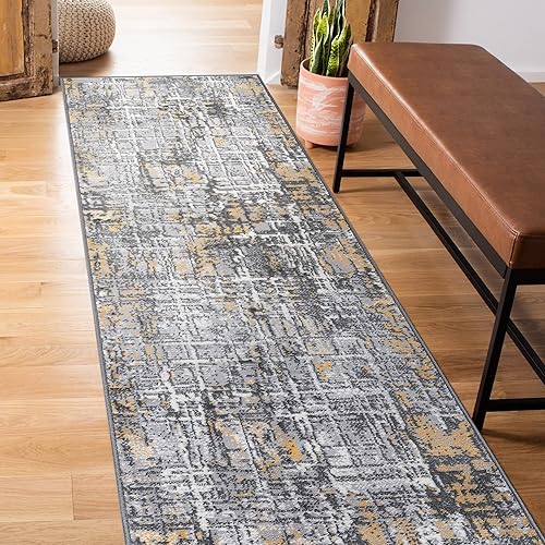 Miniatura 10 de Rugshop Alfombra de área suave abstracta envejecida resistente a las manchas, 5 x 7 pies, color azul