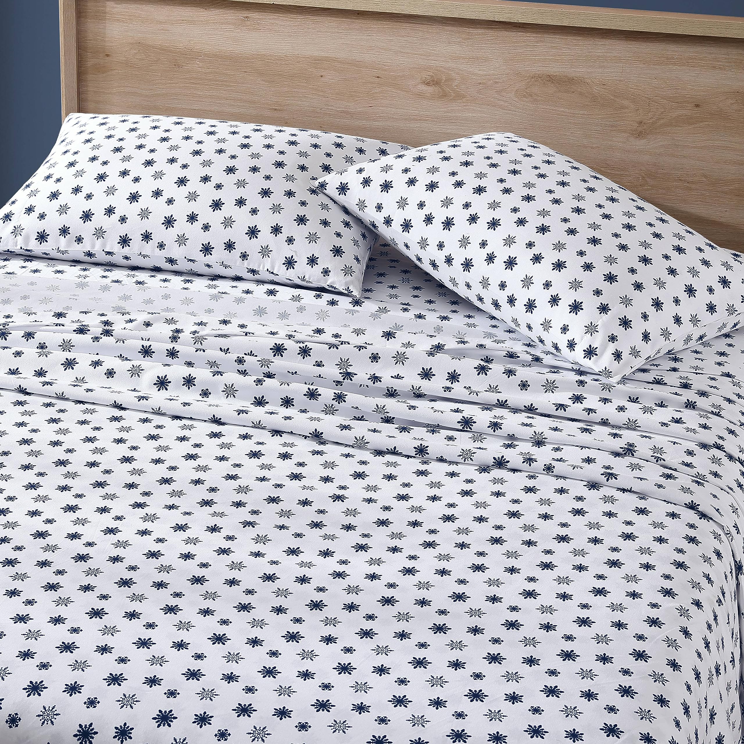 Nautica Set Di Lenzuola In Flanella Per Letto Singolo – Blu Cavalluccio Marino, Morbido E Certificato Oeko-Tex