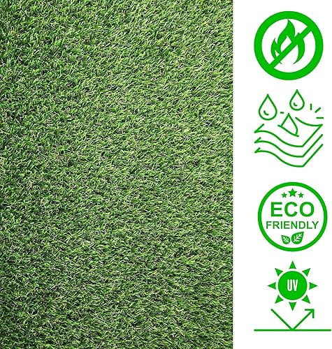Miniatura 5 de Alfombra de césped artificial, 2 x 5 pies (10 pies ) de altura del pelo de 0.787 in de altura para interiores y exteriores, sintética, realista,