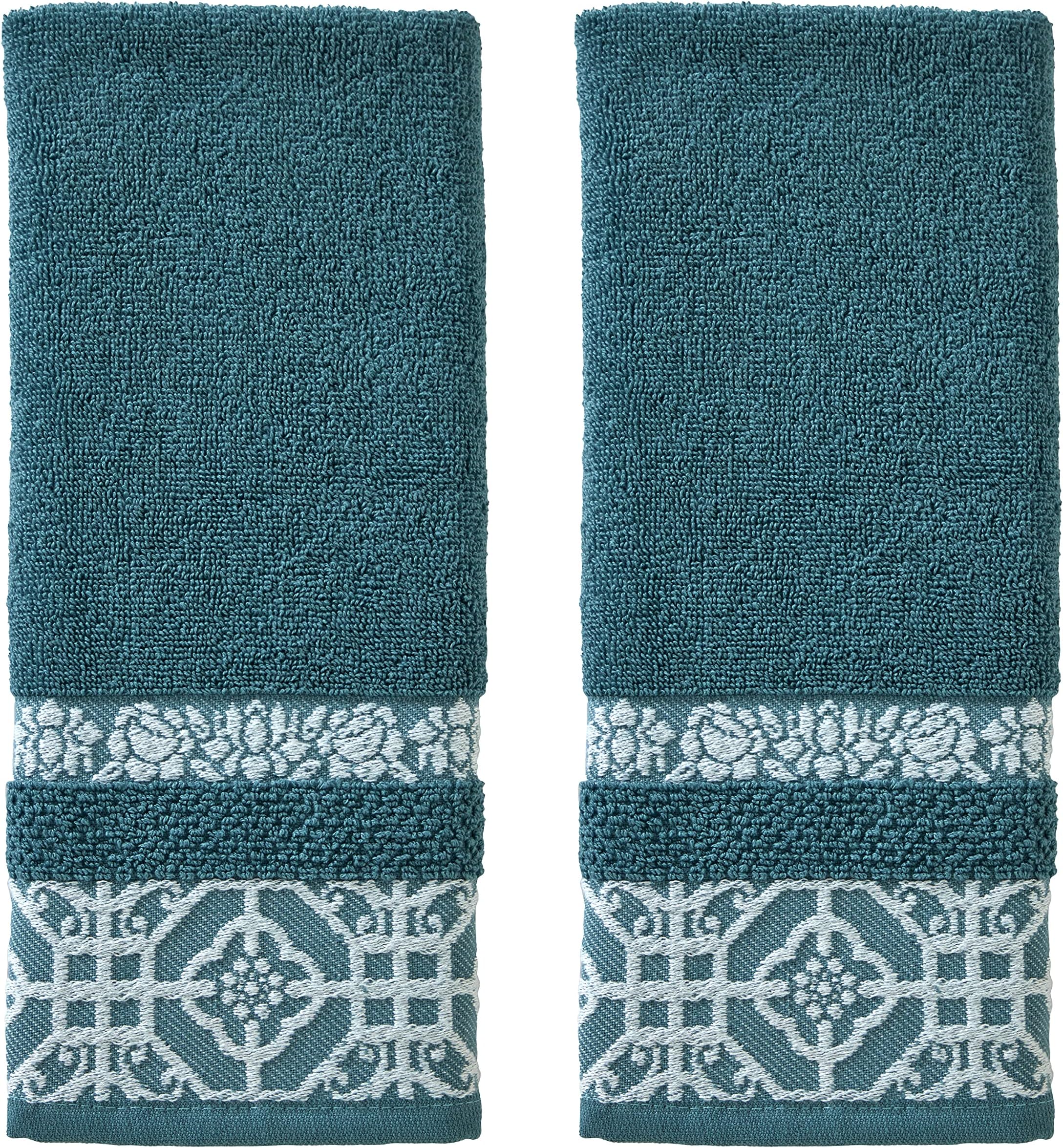 Amazon.com: AIYOOLER Hand Towels for Bathroom Set of 2 Farm Teal White ...